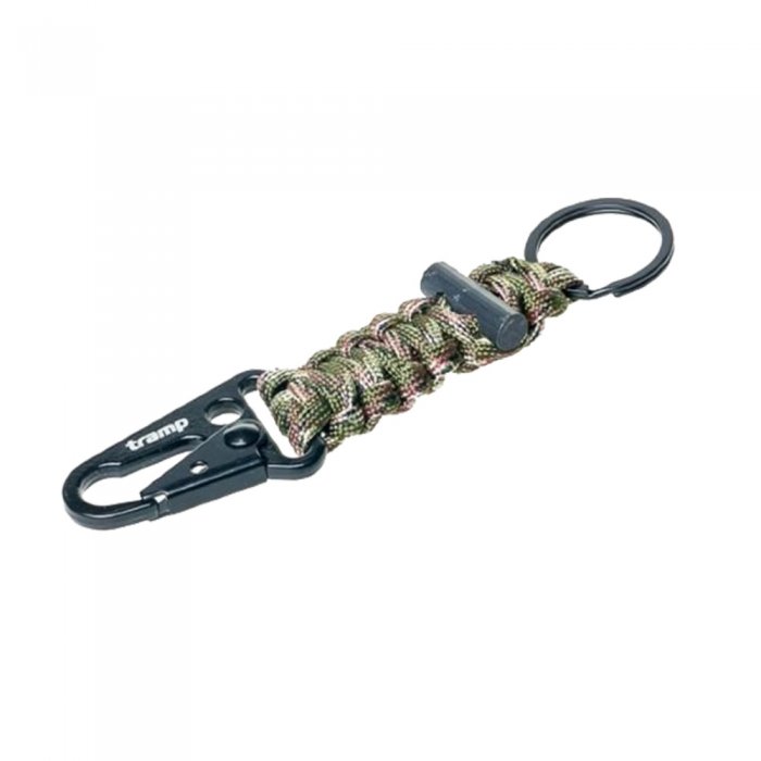 Tramp брелок паракордовый для ключей (карабин/кольцо для ключей/огниво) (камуфляж)
